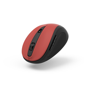 Hama MW-400 V2, bezdrôtová optická myš , ergonomická, červená/čierna