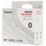 Hama MyVoice1500, Bluetooth headset mono, pre 2 zariadenia, Siri, Google Assist., biely