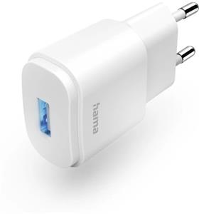 Hama nabíjačka, USB-A, 6 W, biela