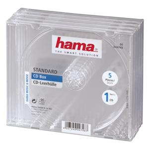 Hama náhradný CD/DVD obal, priehľadný, 5 ks