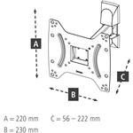 Hama nástenný držiak TV, 200x200, pohyblivý (1 rameno)