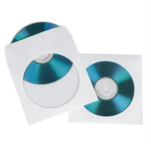 Hama ochranný obal pre CD/DVD, 100 ks/bal, biely, balenie škatuľka na zavesenie