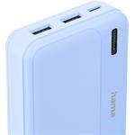 Hama Pocket 10, powerbanka 10000 mAh, 2,1 A, výstup: 2x USB-A, modrá