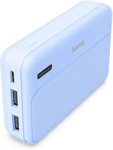 Hama Pocket 10, powerbanka 10000 mAh, 2,1 A, výstup: 2x USB-A, modrá