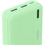 Hama Pocket 10, powerbanka 10000 mAh, 2,1 A, výstup: 2x USB-A, zelená