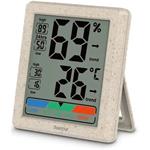 Hama Ponza, digitálny teplomer/vlhkomer, vnútorný, z pšeničnej slamy a bio plastu, béžový