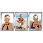 Hama portrétový rám Laval, kovový, 3x 10x15 cm, strieborný