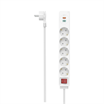 Hama predlžovací prívod, 5x zásuvka schuko, USB-C PD/USB-A QC 18 W, 1,4 m