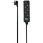 Hama predlžovací prívod s vypínačom, 3x zásuvka schuko, 3 m, čierny