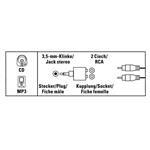 Hama redukcia Jack 3,5 na 2x cinch M/F čierna