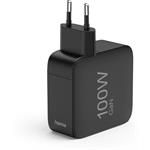 Hama rýchla nabíjačka GaN 2x USB-C, USB-A, PD 100 W, čierna