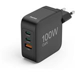Hama rýchla nabíjačka GaN 2x USB-C, USB-A, PD 100 W, čierna