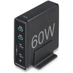 Hama rýchla stolná USB nabíjačka so stojančekom, 2x USB-C PD/QC, 2x USB-A, 60 W