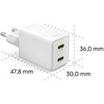 Hama rýchla USB nabíjačka, 2x USB-C PD/QC, 40 W, super-mini