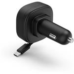 Hama rýchla USB nabíjačka do vozidla, 2x USB-C, PD 30 W, navíjací kábel
