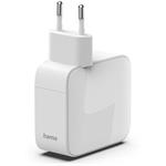 Hama rýchla USB nabíjačka GaN 2x USB-C, PD 65 W, navíjací kábel