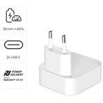 Hama rýchla USB nabíjačka GaN, 2x USB-C PD/QC 40 W, skladacia