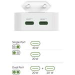 Hama rýchla USB nabíjačka GaN, 2x USB-C PD/QC 40 W, skladacia