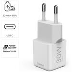 Hama rýchla USB nabíjačka, USB-C PD/QC 30 W, super-mini