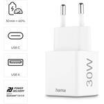 Hama rýchla USB nabíjačka USB-C + USB-A, PD/QC, 30 W