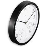 Hama Santorini, nástenné hodiny, 30 cm, tichý chod, teplomer/vlhkomer, čierne