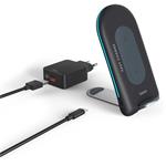 Hama set bezdrôtová nabíjačka, stojanček Qi FC15S, 15 W + rýchla sieťová nabíjačka QC 3.0