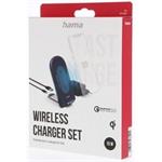 Hama set bezdrôtová nabíjačka, stojanček Qi FC15S, 15 W + rýchla sieťová nabíjačka QC 3.0