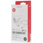 Hama set: rýchla USB nabíjačka do vozidla USB-C PD 20 W + kábel USB-C Lightning 1 m