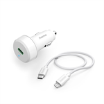 Hama set: rýchla USB nabíjačka do vozidla USB-C PD 20 W + kábel USB-C Lightning 1 m