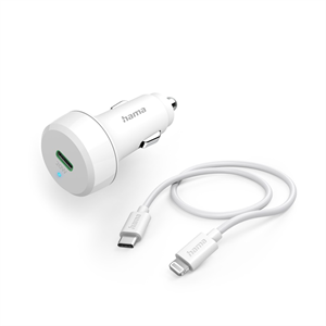 Hama set: rýchla USB nabíjačka do vozidla USB-C PD 20 W + kábel USB-C Lightning 1 m