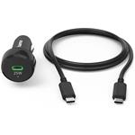 Hama set: rýchla USB nabíjačka do vozidla USB-C PD/QC 25 W + kábel USB C-C 1 m