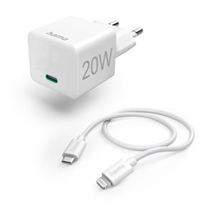 Hama set: rýchla USB nabíjačka USB-C PD 20 W + Lightning kábel, 1 m