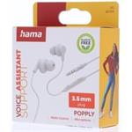 Hama slúchadlá s mikrofónom Popply, štuple, biele
