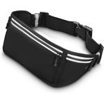 Hama športová bedrová taštička na mobil a drobnosti, reflexné prvky, čierna