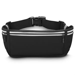 Hama športová bedrová taštička na mobil a drobnosti, reflexné prvky, čierna