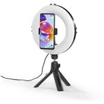 Hama SpotLight Smart 80 II, kruhové LED svetlo 8", držiak mobilu, diaľková spúšť, stolný statív