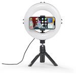 Hama SpotLight Smart 80 II, kruhové LED svetlo 8", držiak mobilu, diaľková spúšť, stolný statív