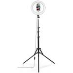 Hama SpotLight Steady 120 III, kruhové LED svetlo 12" pre smartfóny, Bluetooth spúšť, statív