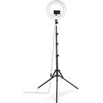 Hama SpotLight Steady 120 III, kruhové LED svetlo 12" pre smartfóny, Bluetooth spúšť, statív