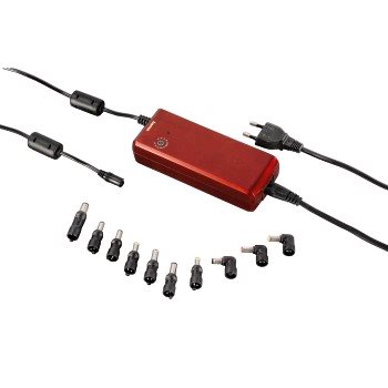 Hama Universal Notebook Power Supply Unit, 12–22 V/90 W, red USB