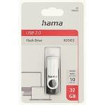 Hama USB 2.0 Flash Drive Rotate, 32 GB, 10 MB/s, čierna/strieborná