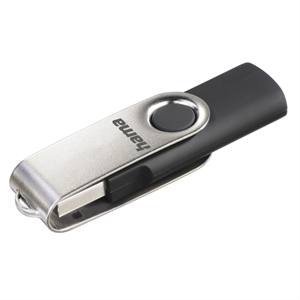 Hama USB 2.0 Flash Drive Rotate, 32 GB, 10 MB/s, čierna/strieborná