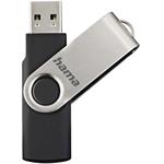 Hama USB 2.0 Flash Drive Rotate, 64 GB, 15 MB/s, čierna/strieborná