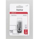 Hama USB 2.0 Flash Drive Rotate, 8 GB, 10 MB/s, čierna/strieborná