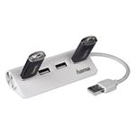 Hama USB 2.0 Hub 1:4, napájanie USB, biely