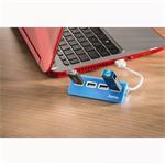 Hama USB 2.0 Hub 1:4, napájanie USB, modrý