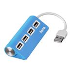 Hama USB 2.0 Hub 1:4, napájanie USB, modrý