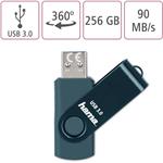 Hama USB 3.0 Flash Drive Rotate, 256 GB, 70 MB/s, petrolejová modrá