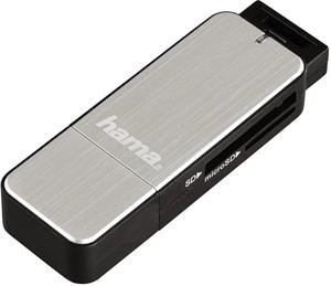 Hama USB 3.0 SD/microSD, čítačka kariet, strieborná