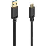 Hama USB A-C kábel 0,75 m, USB 3.2 Gen1 5 Gb/s, čierny